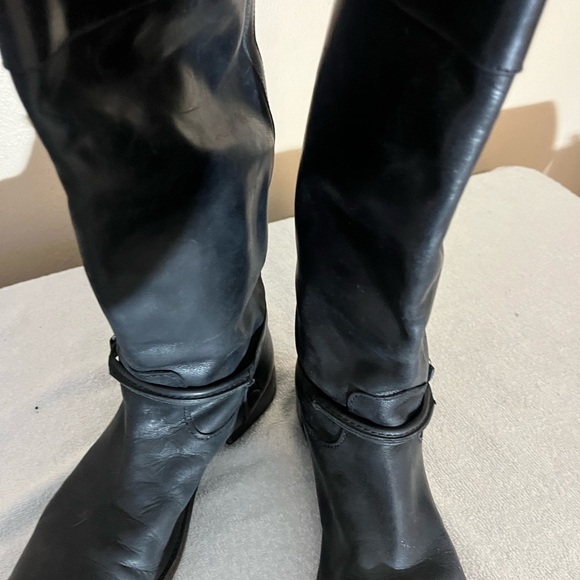 Frye Paige Black Leather Boots Sz 9 1/2 - Picture 12 of 14